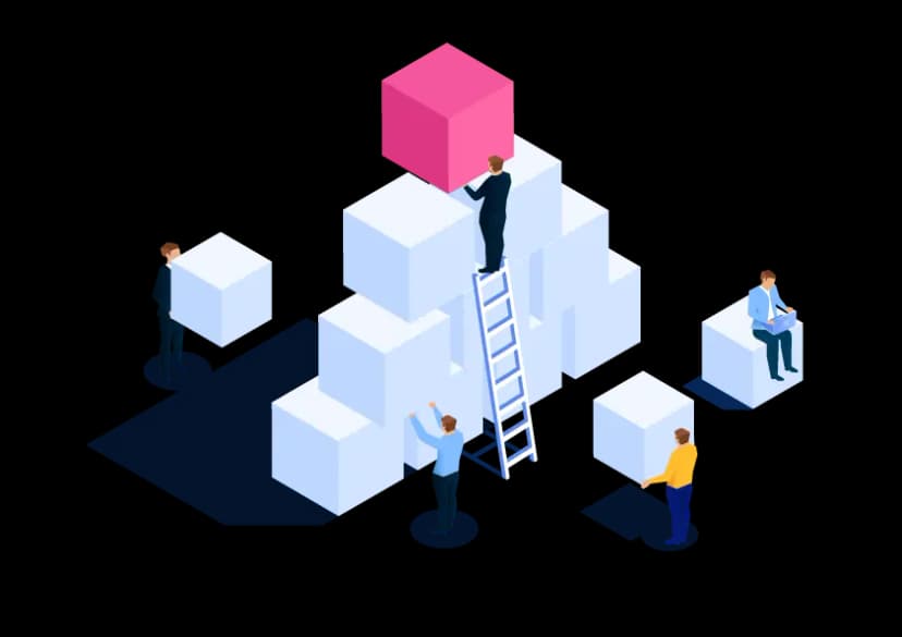 People collaborating to build inclusive structures